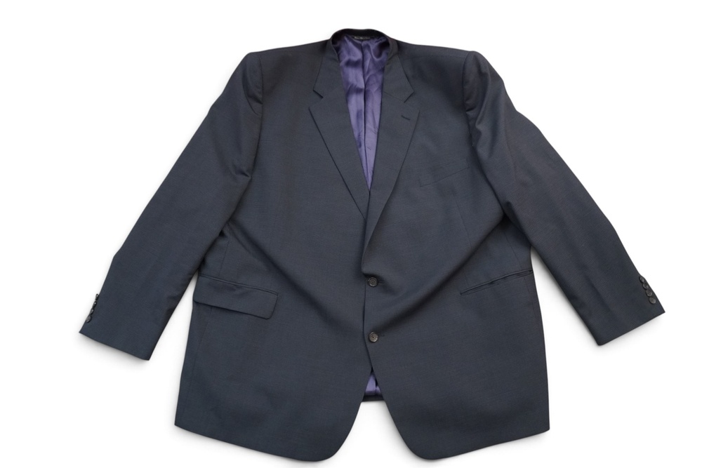 Jack Victor Blazer Jacket Mens EU 56L Blue Check Reflex Stretch Sport Coat Long